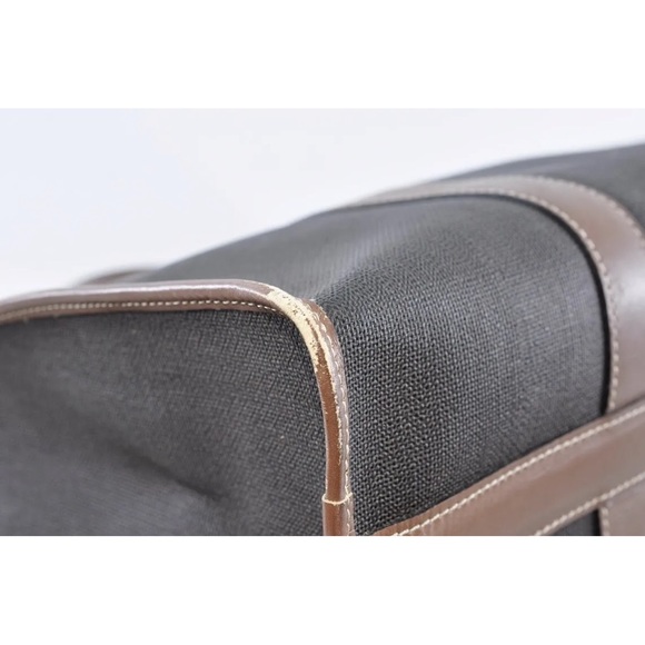 dunhill Boston Bag Leather Brown Gold Auth nice business bag fits laptop/ iPad - Picture 8 of 16